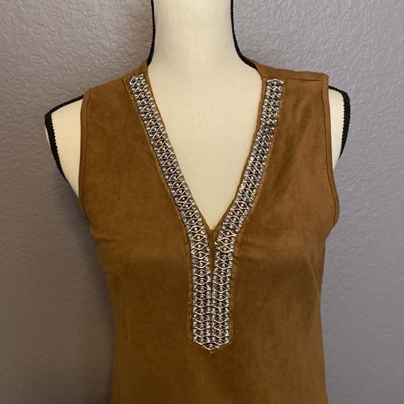 Saks Fifth Avenue Suede Dress sz 6 - Picture 2 of 8